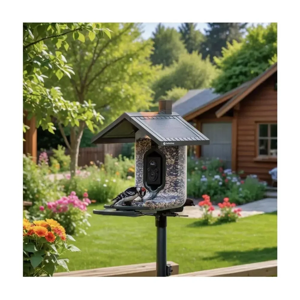 FeatherSnap Smart Bird Feeder with AI Bird Identification and HD Camera w Stand